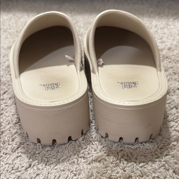 Cream Platform Clogs - Picture 5 of 6